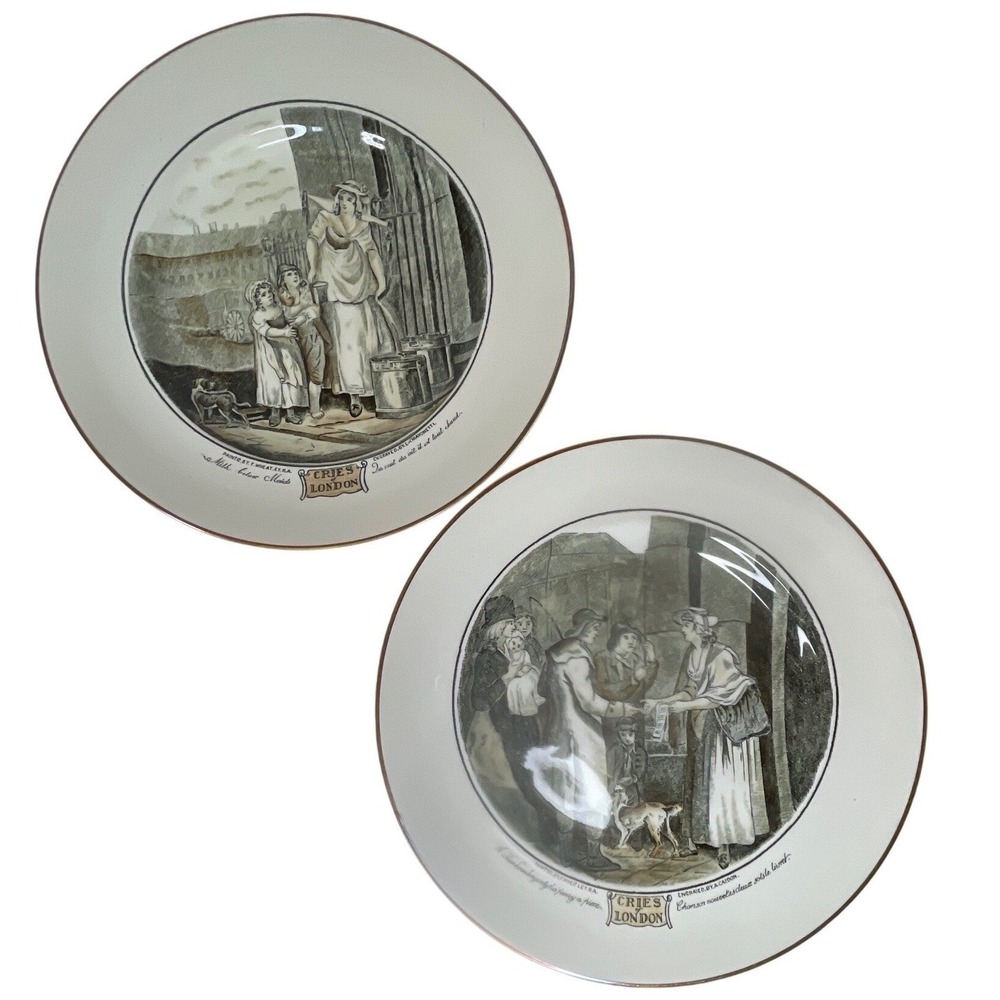 Adams England Cries of London Plates Set of 2 Milk Below Maids Wheatley Vintage